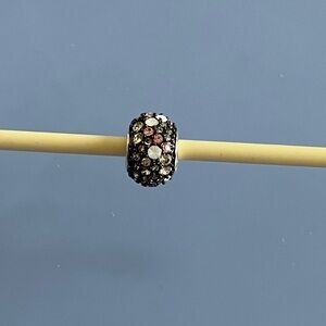 Chamilia retired sterling silver pink & black jeweled Kaleidoscope charm.